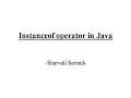 Instanceof operator in Java