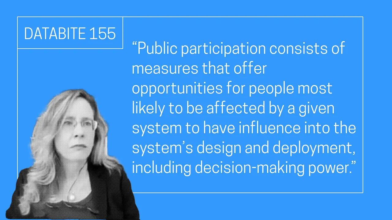 Databite No. 155 Democratizing AI: Principles for Public Meaningful Participation