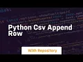 python csv append row