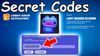 30 LOOT HACKER ADMIN CODES in FORTNITE SEASON 4 SPRITE CODES! (New Secret Codes)