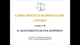 40. IL TRATTAMENTO DI FINE RAPPORTO