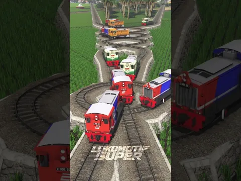 INSANE! Multiple Locomotives Race Through Extreme Curly Tracks! 🚂😱🔥#train #railway #automobile