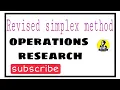Revised simplex method operations research BHAVISHYA the future