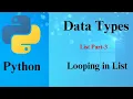List Data Type in Python Part - 3 ENG Looping in List Prof Antony Vijay