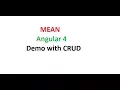 MEAN with Angular 4 Demo with CRUD
