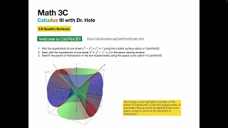 Use CalcPlot3D to plot quadric surfaces and space curves etc
