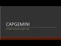 Capgemini Python Interview Questions Experienced