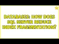 Databases How does SQL Server reduce index fragmentation 4 Solutions