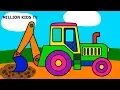 How to draw excavator truck coloring pages tractor colors for kids fun coloring book s