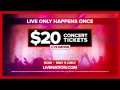 Live Nation 20 Ticket Offer 2017