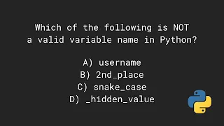 Do you know how to name Python variables - Python Pop Quiz