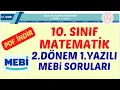 10th Grade Ministry of National Education Mathematics 2nd Term 1st Written Exam Sample Questions
