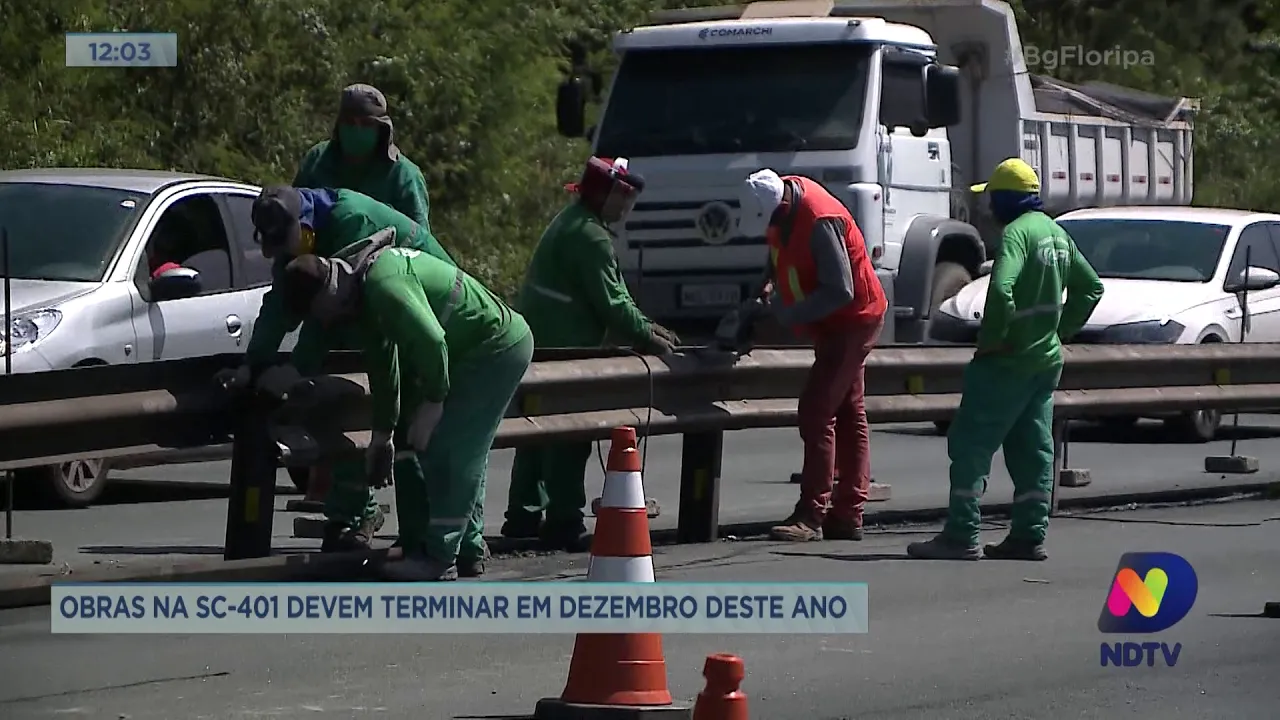 Obras na SC-401, em Florianópolis, devem terminar em dezembro deste ano