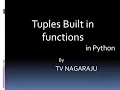 20 Tuple Built in functions with examples - part 2---Python programming