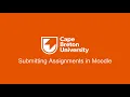 Submitting Assignments in Moodle