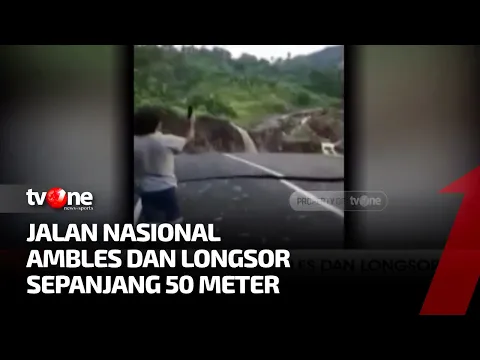 Diduga Akibat Aktivitas Peledakan Tambang Emas, Jalan Nasional Amblas & Longsor