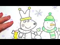 Drawing Coloring to Learn Colors Peppa and Rebekka Mold Snowman Coloring Pages For Kids