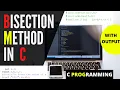 Bisection Method In C Programming