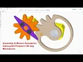 Solid Edge Assembly Motion Simulation Interrupted Rotation 180 deg Mechanism