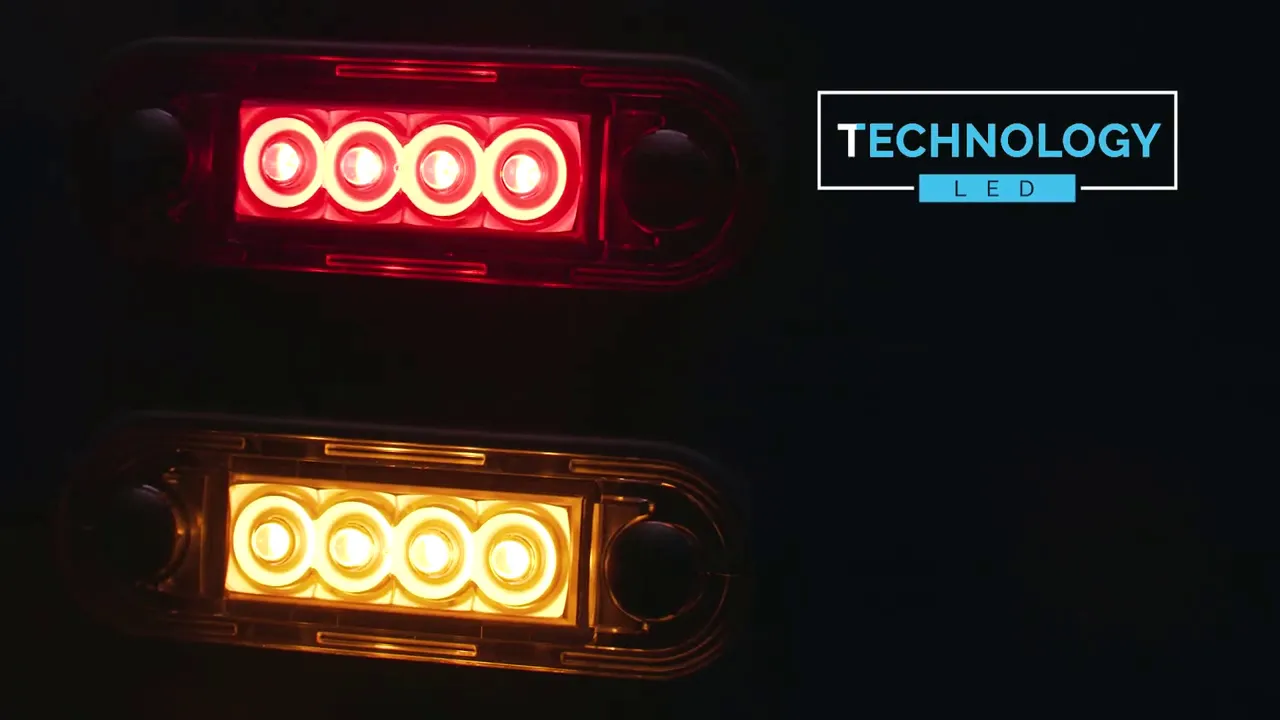 Video: LED markeringslicht Rood | 12-24v | 15cm. kabel | MV-2400R.1