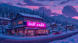 Lofi Café Winter Night Cozy Snowy Street Ambience Chill Lofi Beats To Relax Study Sleep 