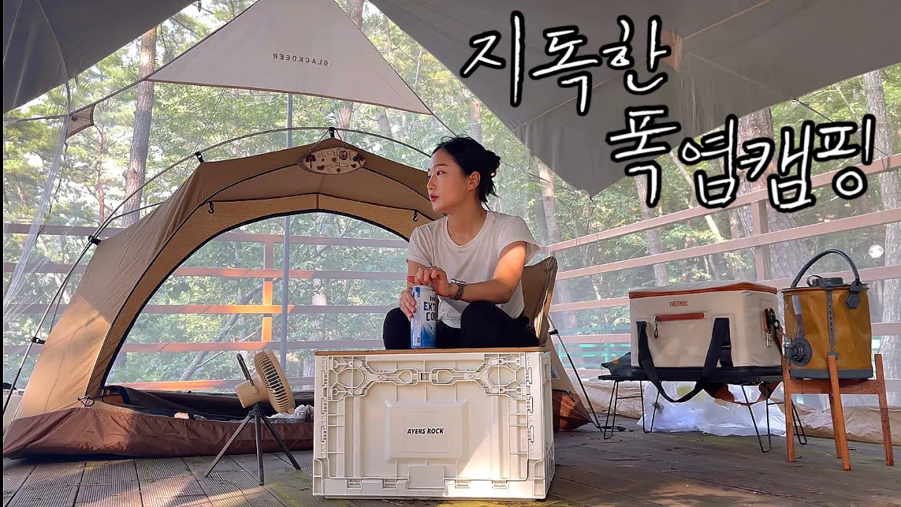 애견동반 캠핑 | 극한 폭염 생존기 🥵 | 육수 한바가지 흘린 날 |  와플메이커로 전 만들기 | 문어숙회&소주 | 태안 올레유 캠핑장 | solo camping | 솔로 캠핑 썸네일