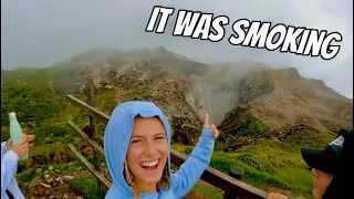 hiking into an active volcano in guadeloupe!!