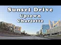 4k Queen City Drive to Uptown Charlotte Sunset