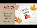Substitute Teacher Binder Printables