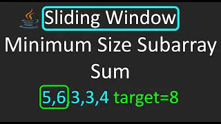 LeetCode - 209 Minimum Size Subarray Sum Sliding Window Java