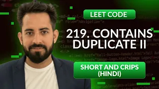 Leetcode 219 Contains Duplicate II Hindi Python Leetcode Optimized way