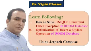 Solved UNIQUE Constraint Failed Exception in ROOM Database using Jetpack Compose Dr Vipin Classes