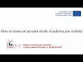 How to create an account on the Academia edu website