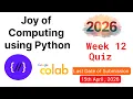NPTEL Joy of Computing Using Python Week 12 All Programming Solutions Code Link 2026