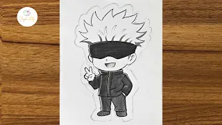 How to draw kid Gojo Satoru | Easy Gojo drawing for beginners | Best Anime drawing easy step by step