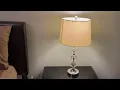 360 Lighting Solange Luxury Table Lamps 25 High Set of 2 Stacked Crystal Ball Silver Metal White