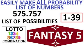lottoformula com - USA Fantasy 5 Lotto draw numbers combination