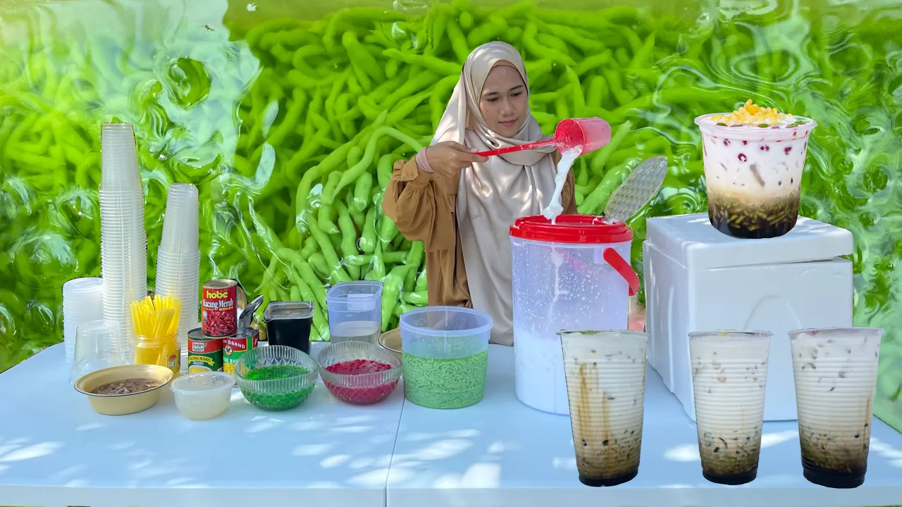 AIS CENDOL BIKIN LELEH | BUKAK KEDAI CENDOL DEPAN RUMAH :) | how to make chendol
