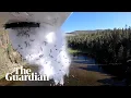 Flying fish shows Utah wildlife agency restocking lake by plane