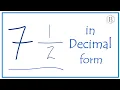 7 as a Decimal Seven and One-Half