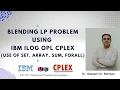 Linear Programming Blending Models in IBM ILOG CPLEX OPL Tutorial for Beginners