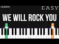 Download Lagu Queen - We Will Rock You | EASY Piano Tutorial