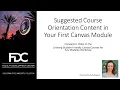 Suggested Course Orientation Content in Your First Canvas Module
