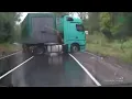 Lucky Driver Avoids Out of Control Truck