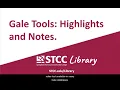 Gale Tools Highlights and Notes