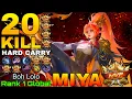 20 Kills Miya Hard Carry Mode - Top 1 Global Miya by Boh Lolo - Mobile Legends