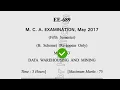 2017 Dcrust MCA 5th Sem Reappear Data warehousing Mining Question Paper