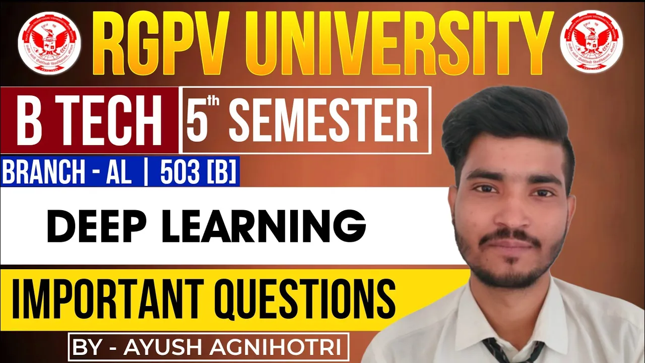 Deep Learning Important Questions | AL - 503(B) | RGPV Exam 2025 | @EngineeringBoyz07
