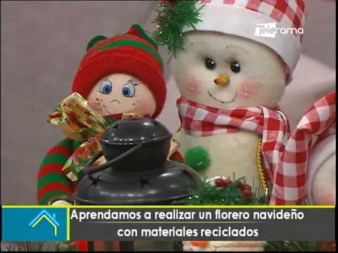 Aprendamos a realizar un florero navideño con materiales reciclados