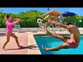 Lagu Little Girl vs Bodybuilders Battle At The Pool!